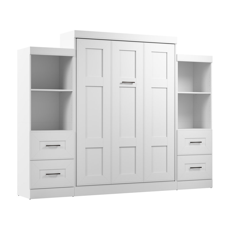 Edge Murphy Storage Bed and Shelving Units with Drawers, Queen