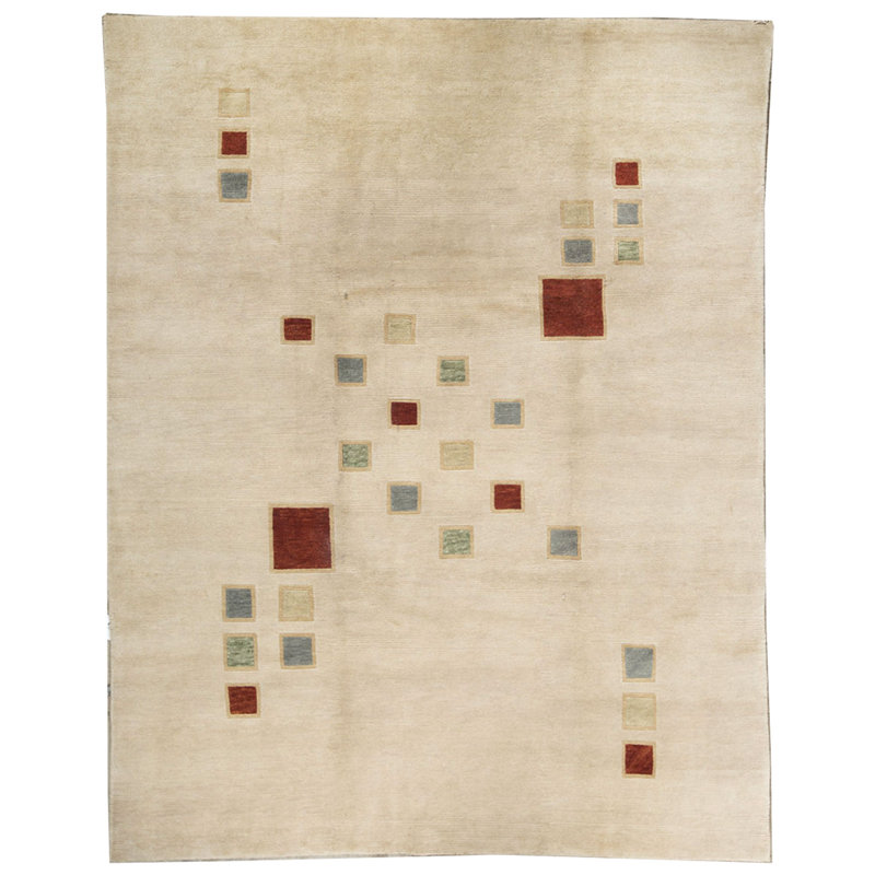 Hand-Knotted High-Quality Beige Area Rug