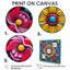 Décoration murale florale vibrante jaune azur fuchsia - Boho Mandala-1720318089-1720318088