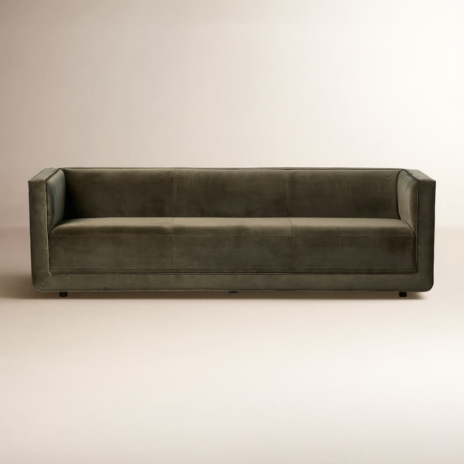 Gigi 95" Genuine Leather Sofa, Surrey Olive Polypropylene / Olefin