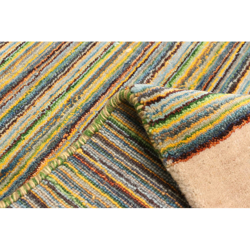 Kashkuli Gabbeh Green Rug 4'0" x 5'10"