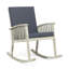 Chaise berçante en bois avec coussins gris