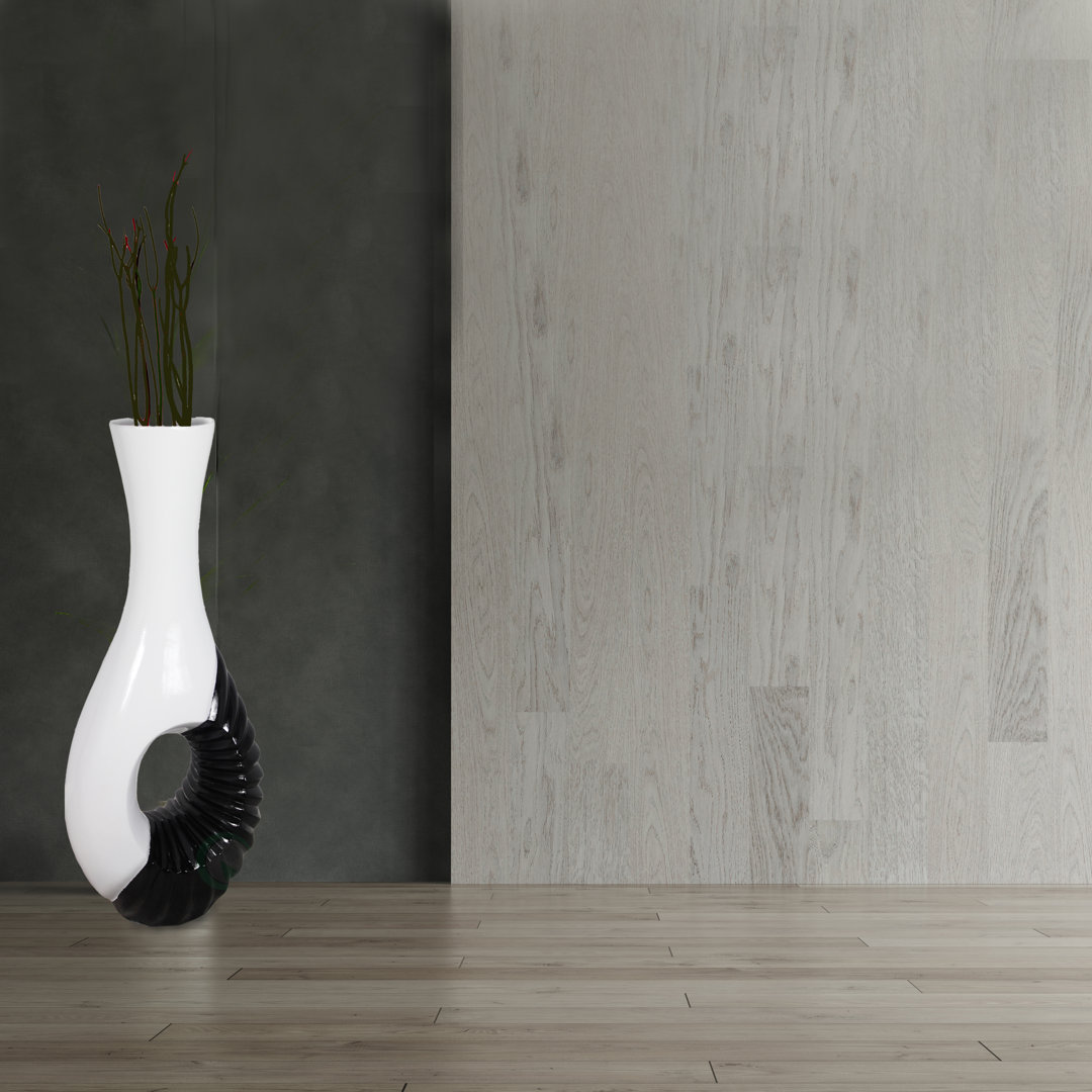 Modern Black and White Large Floor Vase - 43 Inch Tall, Contemporary Home Decor, Minimalist Design, Elegant Room Accent Uniquewise