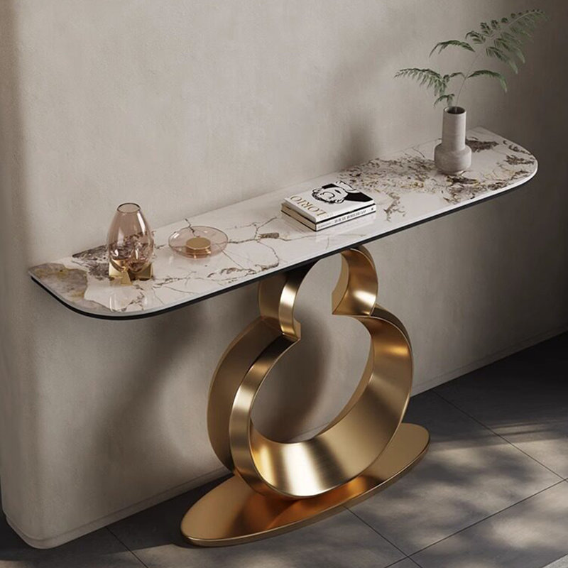 Console en pierre frittée de style italien, H 33,4 po x l 47,2 po x P 13,7 po