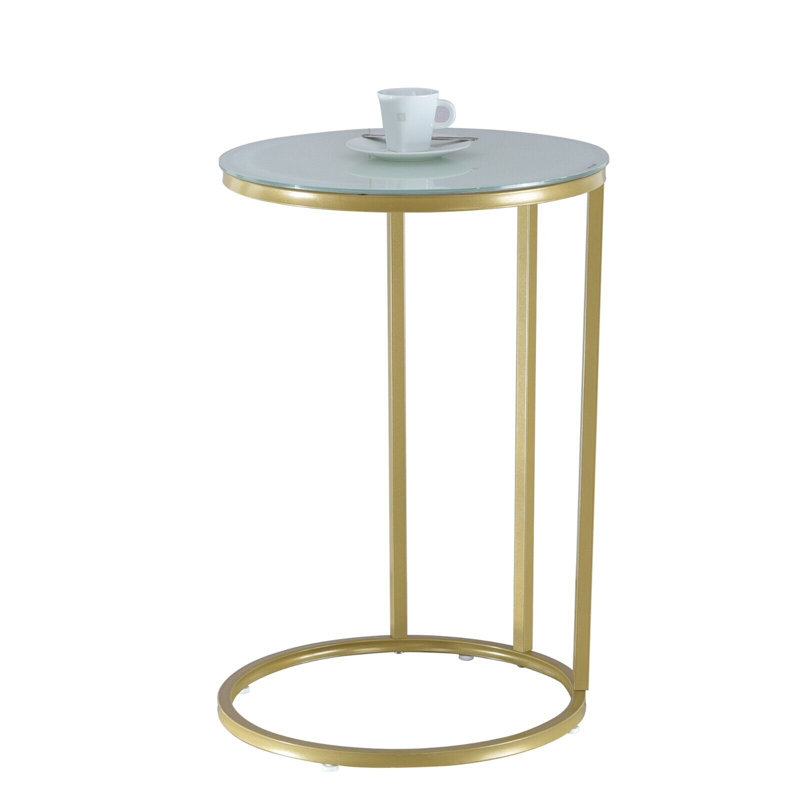 Heston C Table, Gold, White