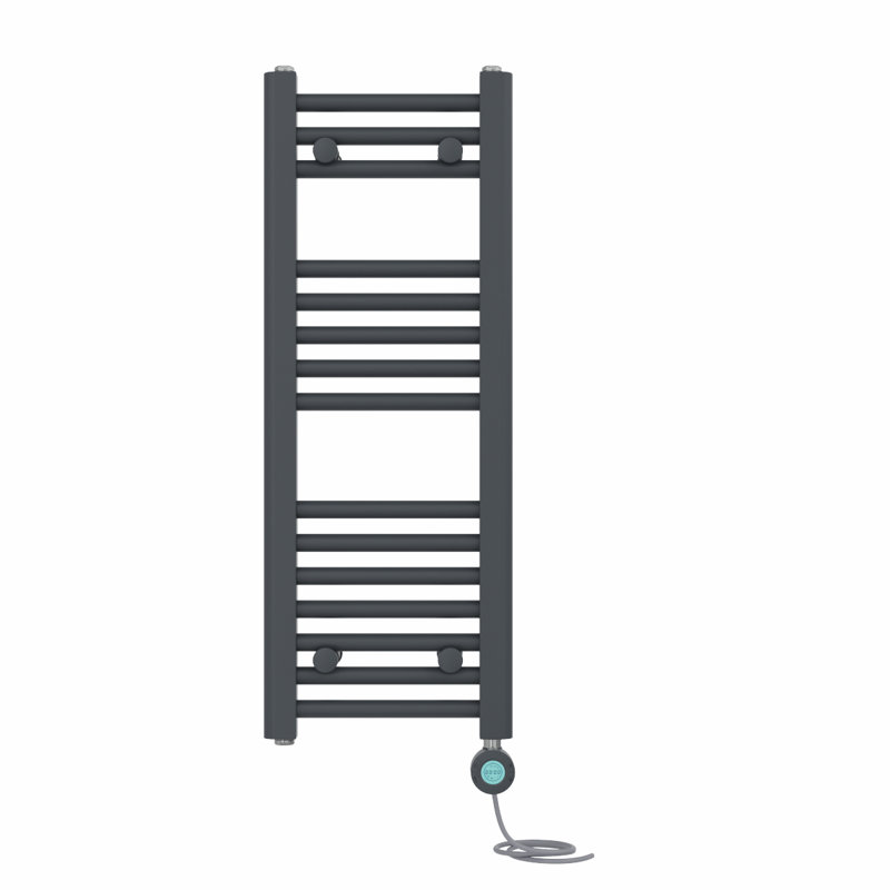 Asmitha Straight Towel Rail Heated Towel Rails, Anthracite, 80cm H x 30cm W x 3cm D