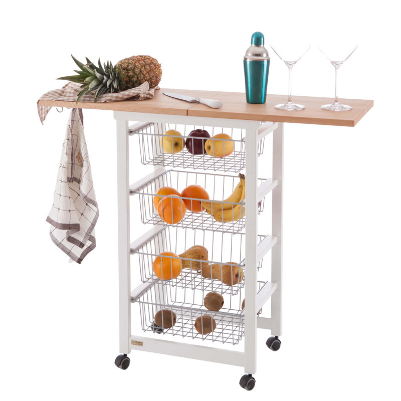 Millwright Solid Wood Kitchen Cart, White