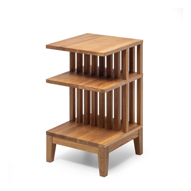  Solid Oak Nightstand | Table, Style Wood Shelf, Brown