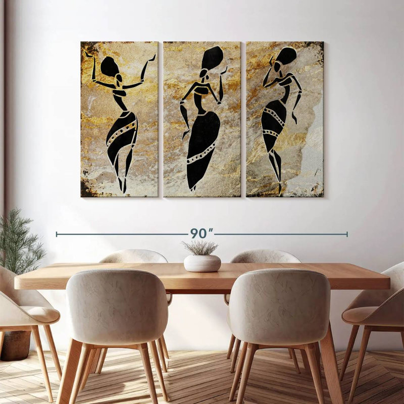 «Dancing African Women», reproduction sur toile, H 48 po x l 74 po x 1,25 po