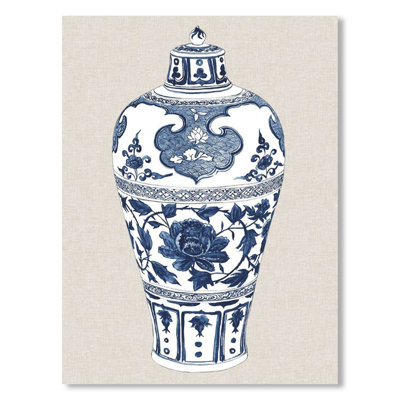 Vase antique chinois I, estampe numérique sur toile tendue avec châssis
