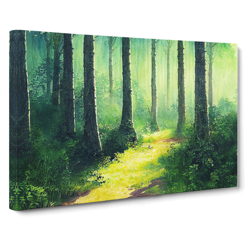 XXX-H1022-WF-8572X Summer Watercolour Forest - Wrapped Canvas Print
