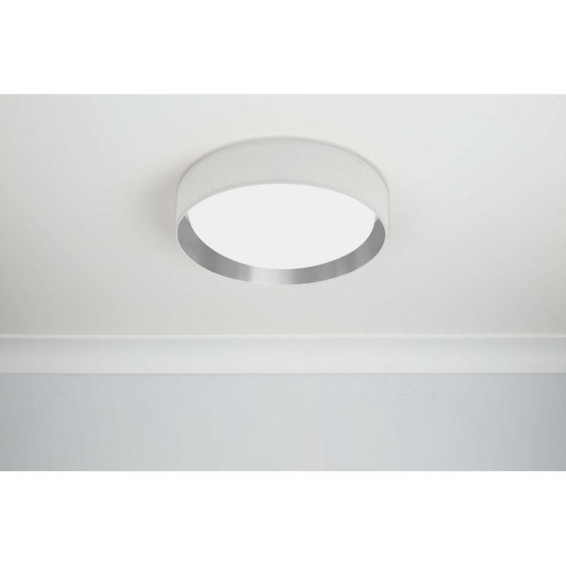 Terrence LED Flush Mount, 10.5cm H x 37cm W x 37cm D, White/Silver