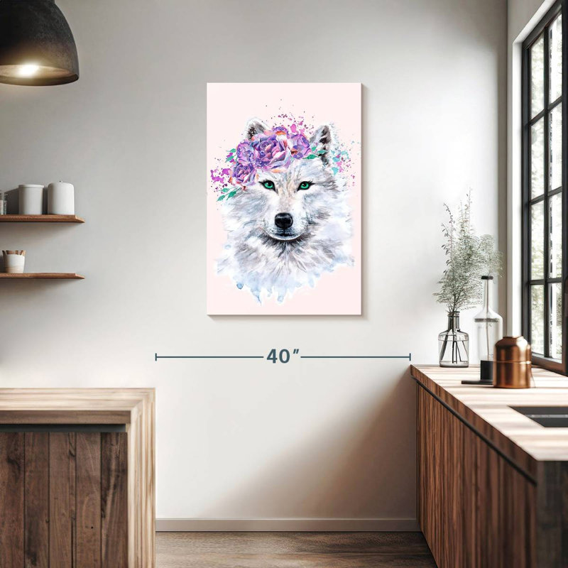 Brampt Floral Wolf, 36" H x 24" W