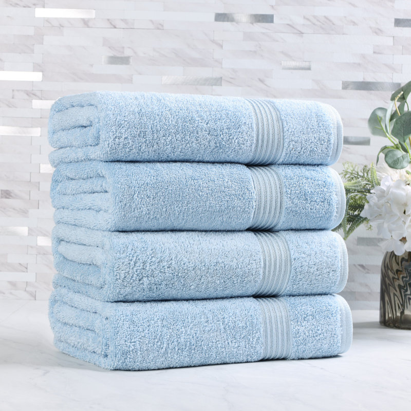 Oleg Heritage Egyptian Cotton Soft Absorbent Luxury Bath Towel, Bleu clair