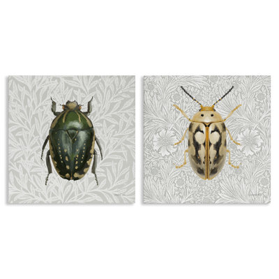 «Beetle Insect Portrait», ensemble de 2 toiles murales par Danhui Nai
