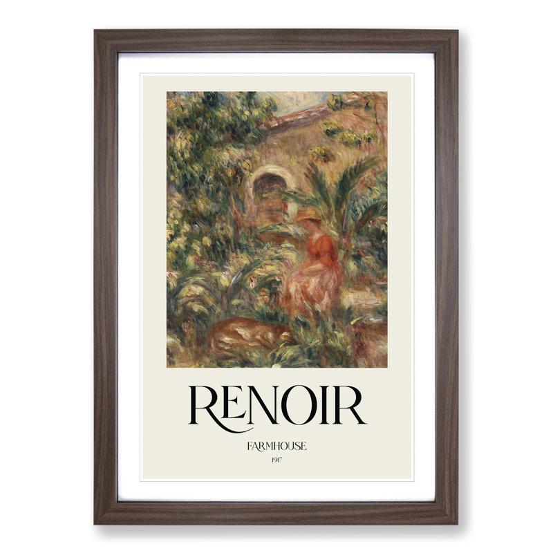 Farmhouse Vol.1 by Pierre-Auguste Renoir - Single Picture Frame Print, 48cm H x 36cm W x 2cm D, Walnut Framed