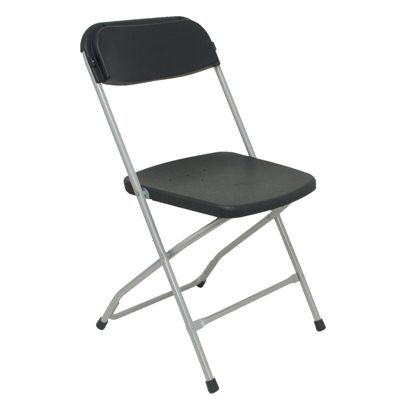 Plastic / Resin Padded Folding Chair Set, Black