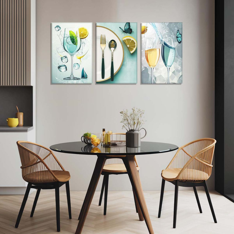 3 Piece Wrapped Canvas Print, 60 cm H x 40 cm W