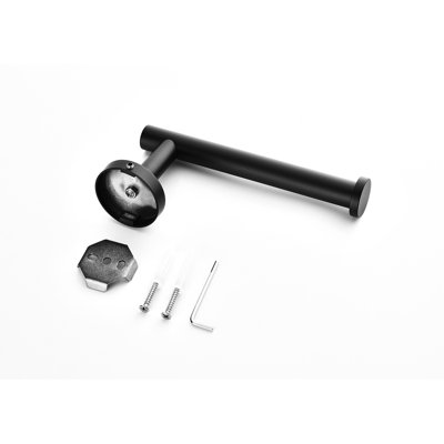 Paquet de 2 porte-papier hygiénique mural - Acier inoxydable noir mat, design contemporain pour une utilisation à domicile