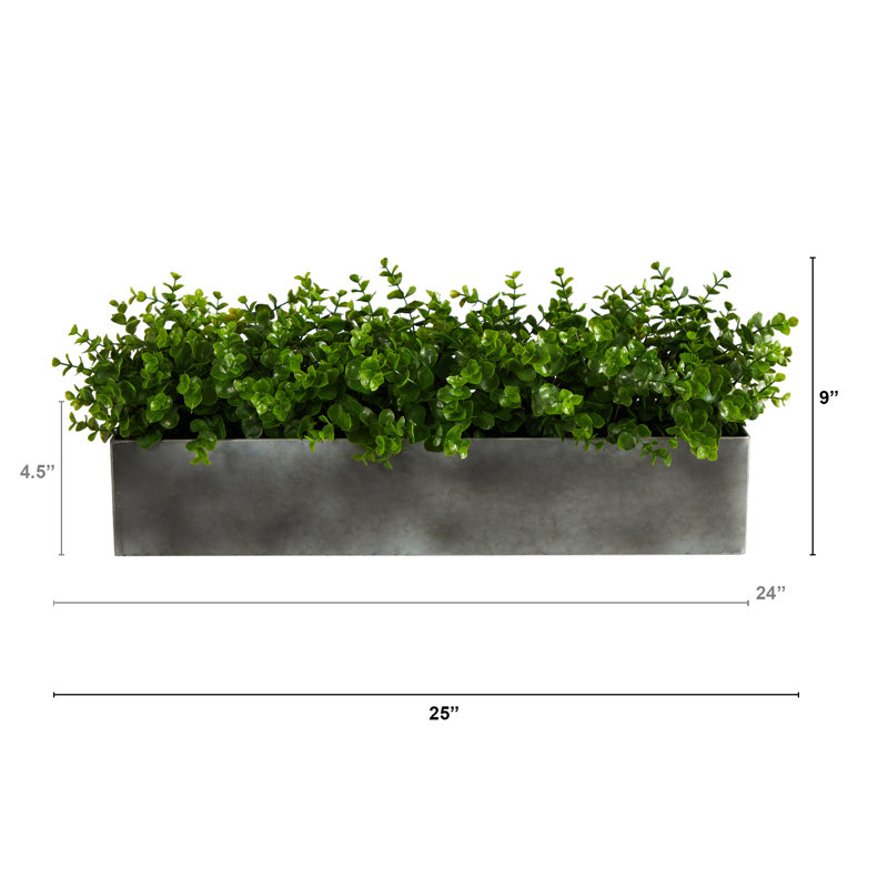 9'' Faux Eucalyptus Plant in Metal Planter