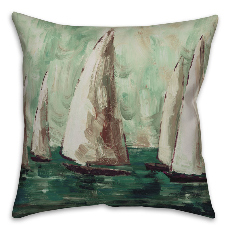  Housse de coussin d'extérieur carré peint, Vert