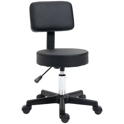 Backed Adjustable Height Industrial Stool with Removable Casters/Wheels