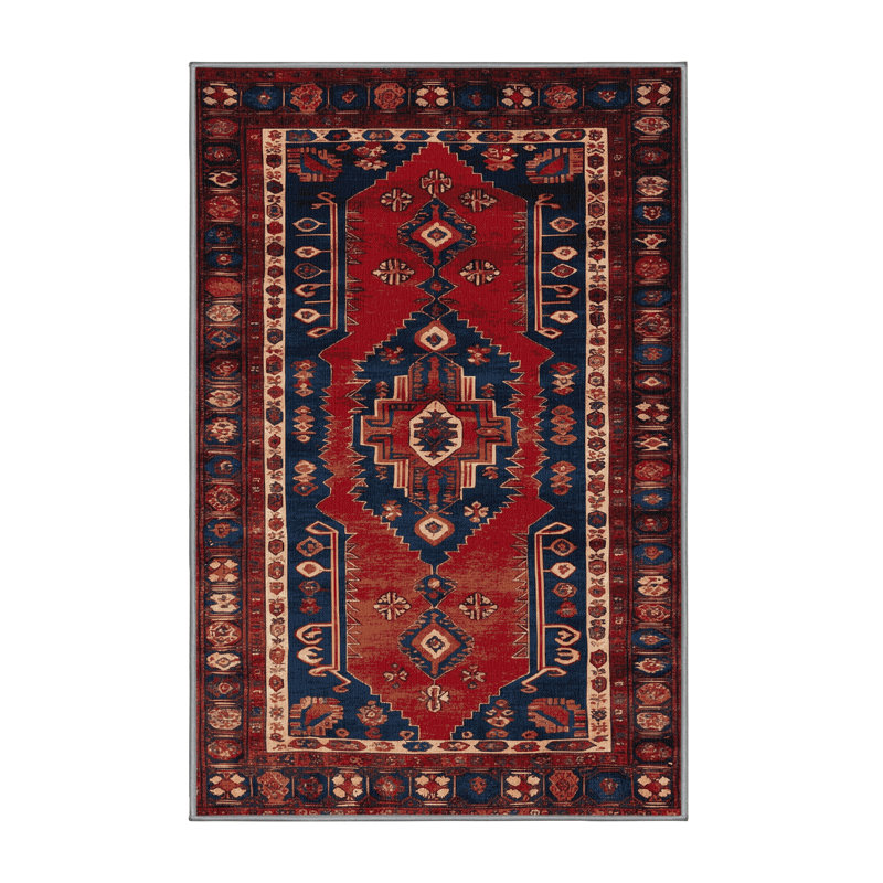 Machine Washable Turkish Brown Area Rug, Rectangle 4' x 6'