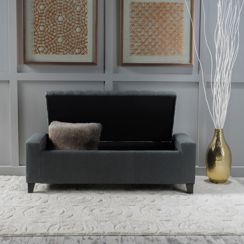 Banc de chambre à coucher Banc de rangement pour chambre, Gris foncé