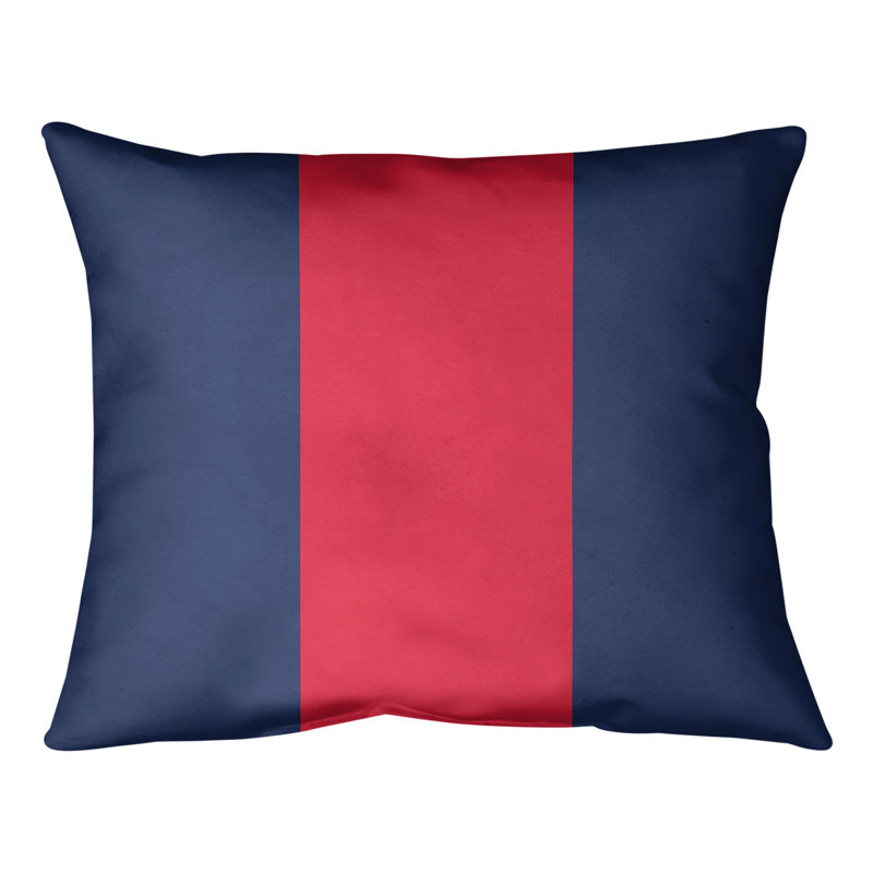 Reversible Throw Pillow, 10" x 14", Navy Blue/Red/Navy Blue