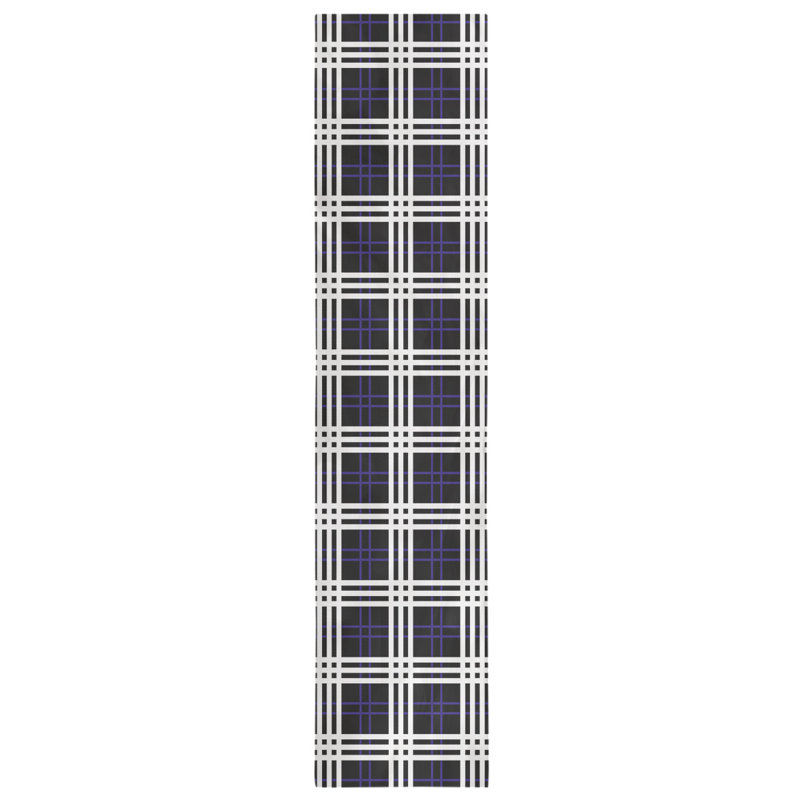 Paid Polyester Table Runner, 72" L x 16" W, Black/Purple/White