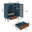 Meuble-bar moderne de 80 cm de large avec porte-verres à vin et tiroir de rangement, bleu-148506514