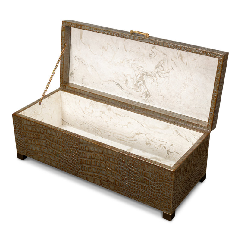 Shagreen Handmade Decorative Trunk, Green