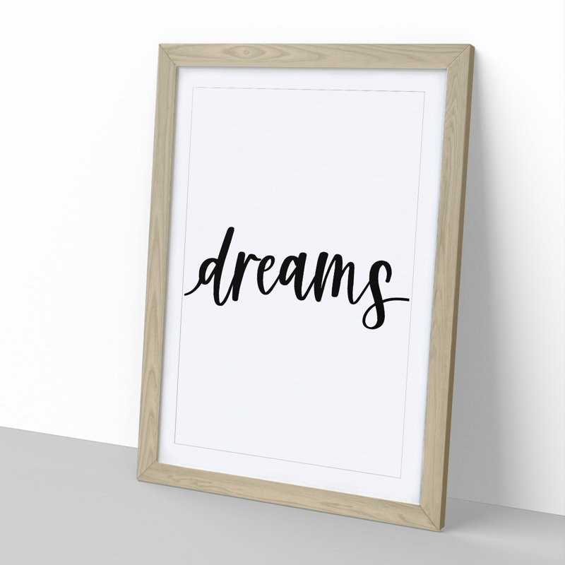 Sweet Dream No.3 - Picture Frame Typography, 36cm H x 27cm W x 2cm D, Oak Framed