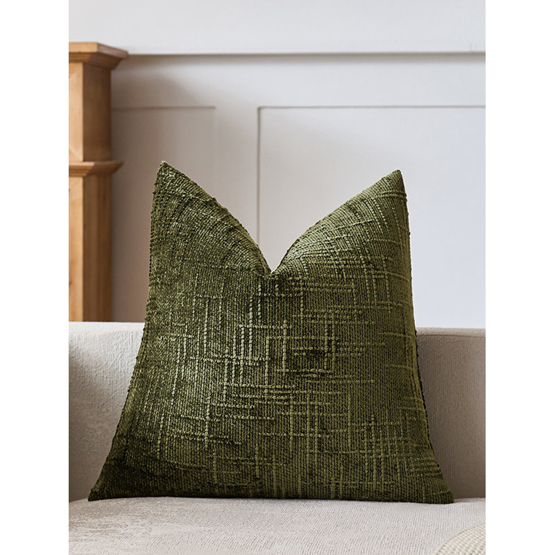 Housses de coussin en chenille texturée, Carré 18 po, Vert sauge