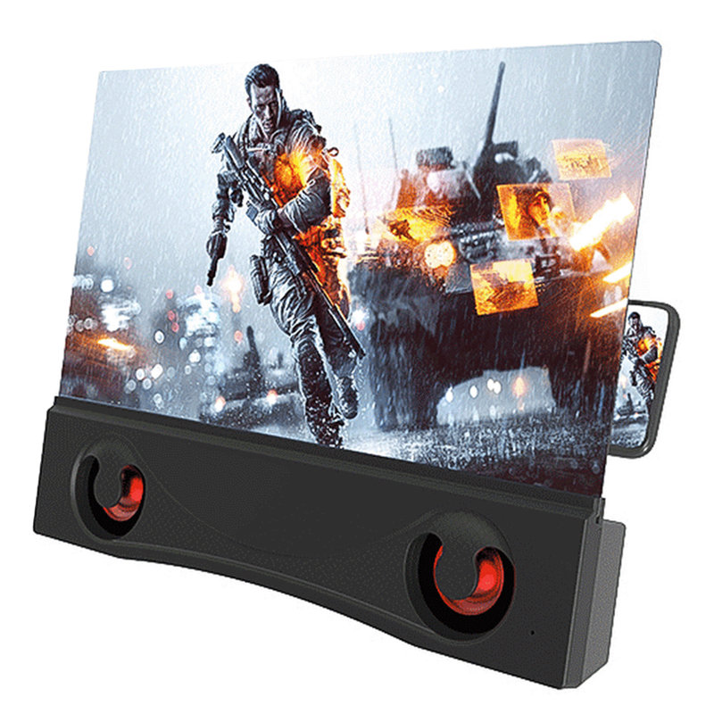 12-inch Phone Screen Magnifier 3D Bracket with Bluetooth-compatible Stereo Speaker