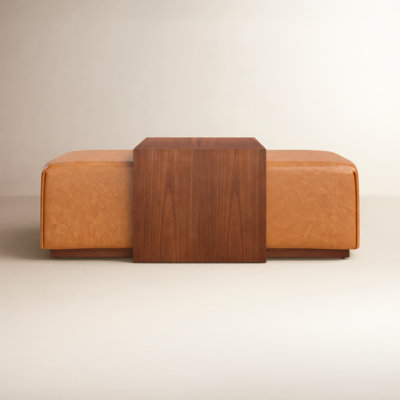 47" Genuine Leather Ottoman