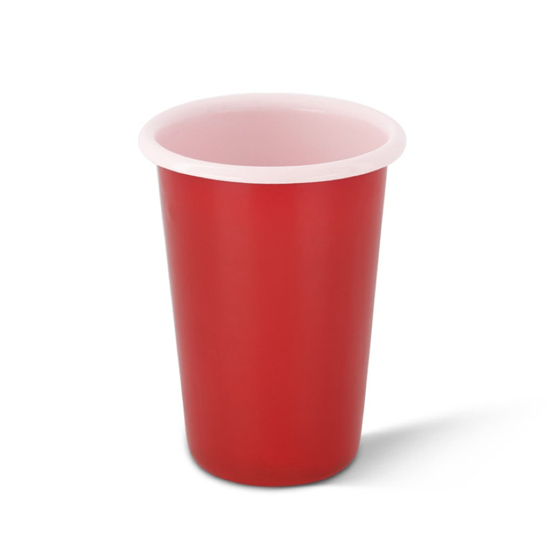 Grand verre émaillé S / 4 - deux tons, Red