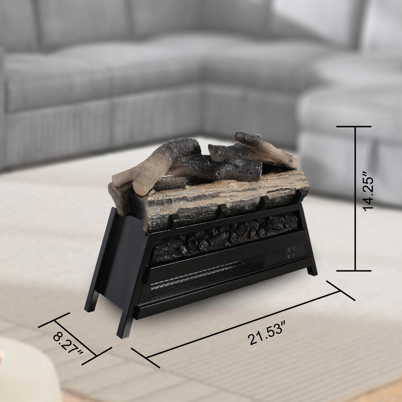 Foyer électrique infrarouge 23 po, insert à bûches 3D, 1 500 W de chaleur, 5 000 / h, luminosité de flamme réglable, 11 options de température, télécommande, / ul, utilisation intérieure 23 po avec chauffage et température, télécommande, double
