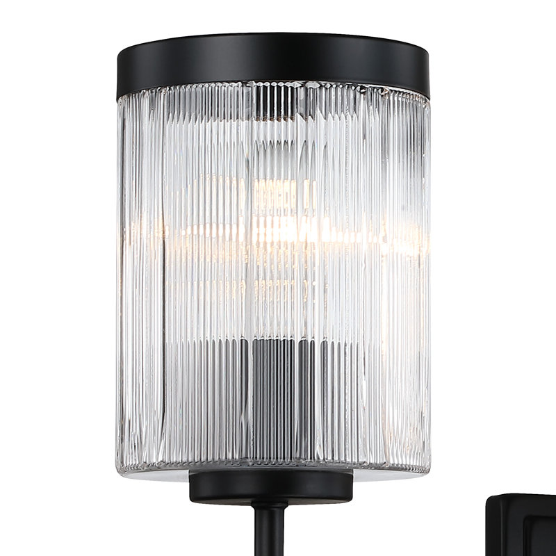 Riedel 24 in. 3-Light Matte Black Vanity Wall Light for Bathrooms