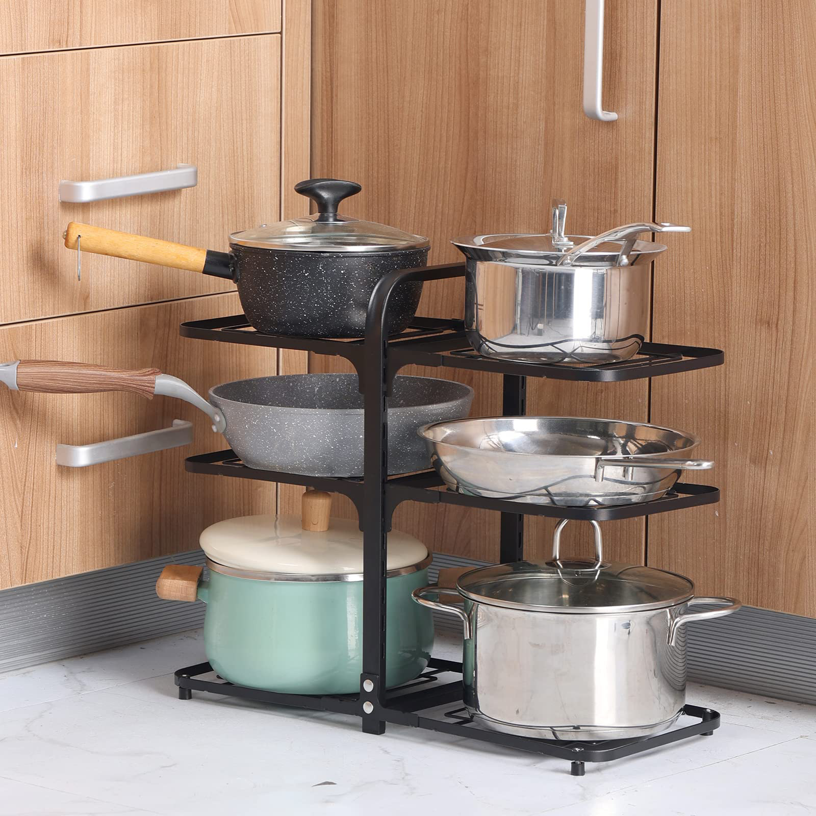 Prep & Savour Metal Countertop / Cabinet Pot Rack