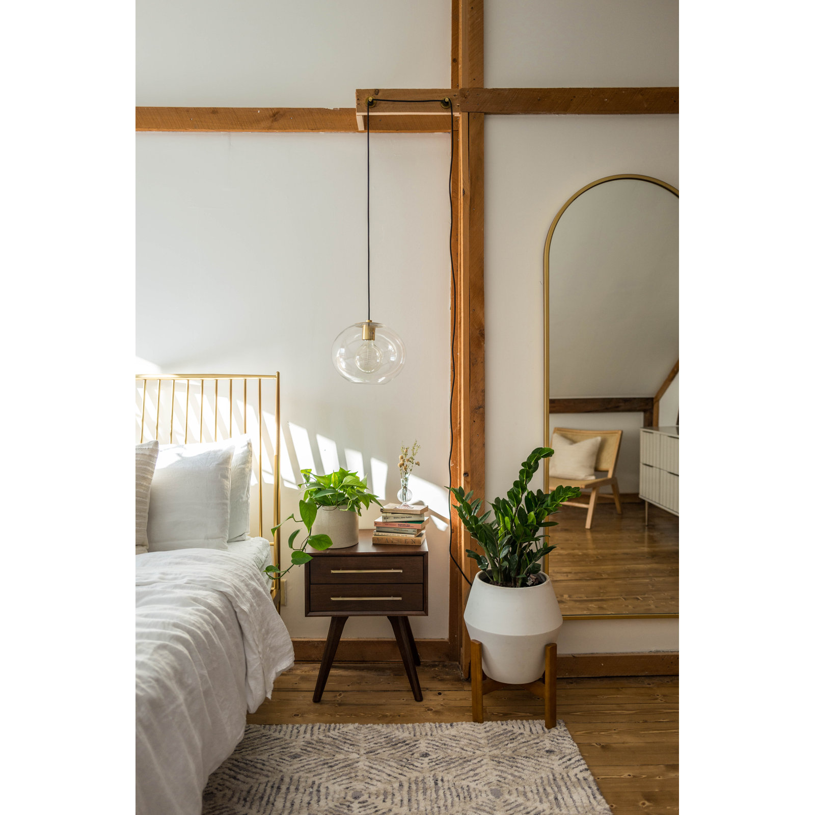 Margot 1 Light Pendant, Aged Brass, 10.5" H x 12.25" W x 12.25" D