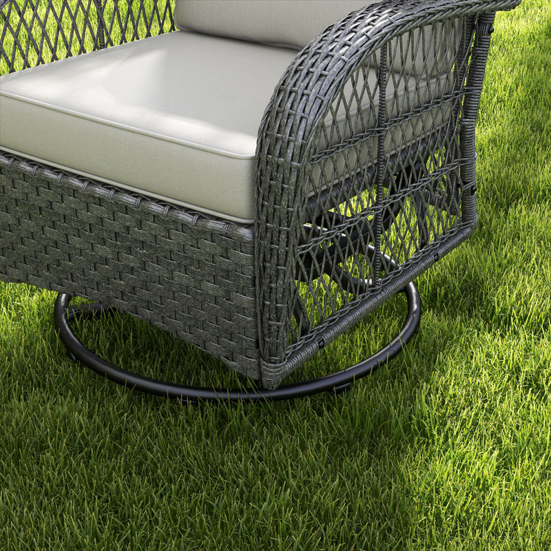 Chaise de patio pivotante avec coussins Ambrin, Gris