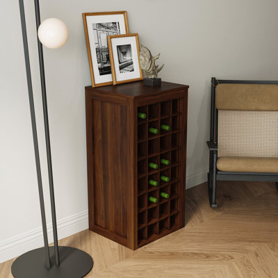 Armoire 32 bouteilles en noyer brun - Buffet modulaire pour votre maison avec fentes