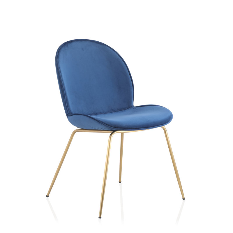 Chaise d'appoint Panig, Similicuir bleu