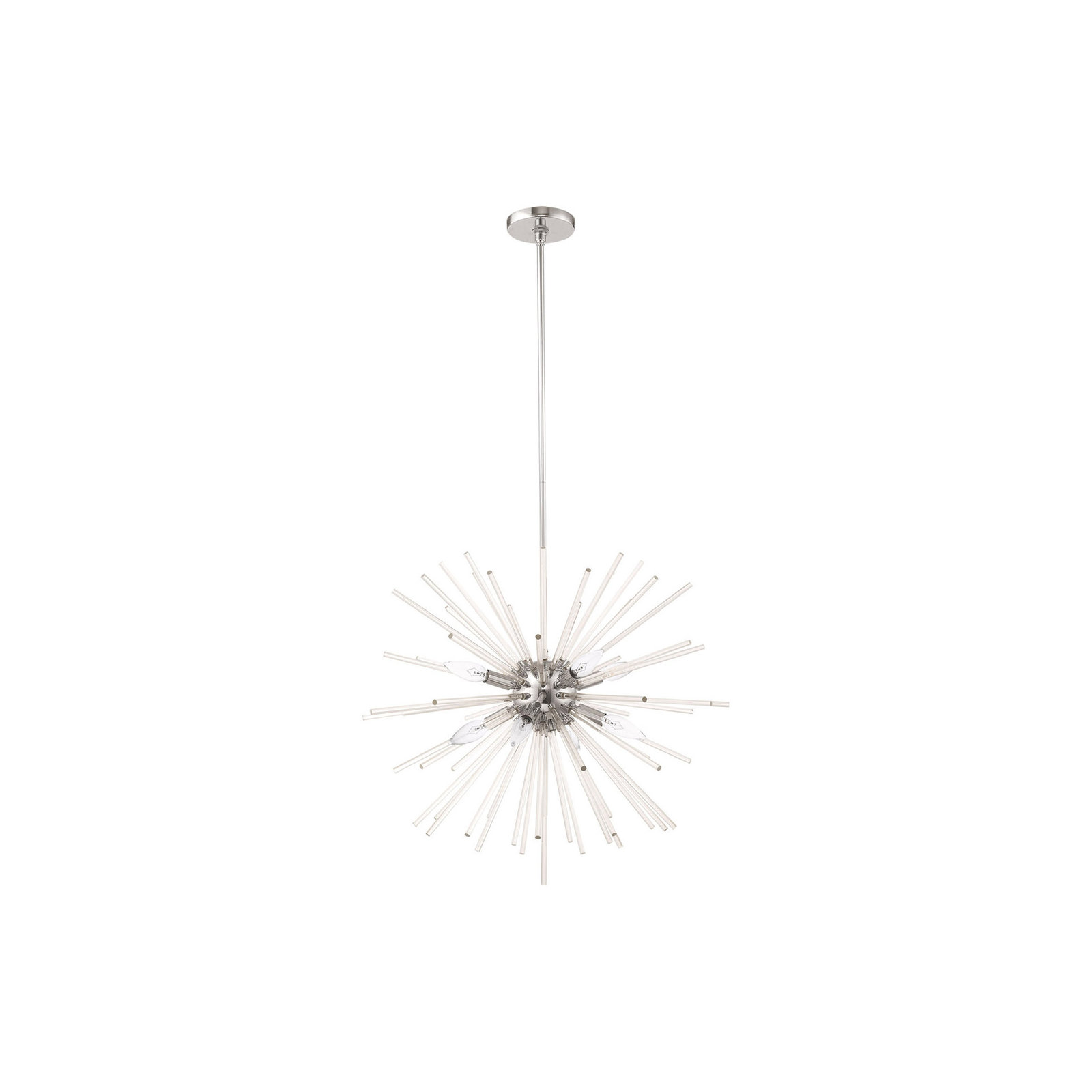 Ryzen 6 - Light Dimmable Sphere Chandelier, Polished Chrome, 14" H x 20" W x 15" D