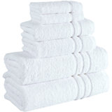 Ensemble de serviettes 6 pièces, 2 serviettes de bain, 2 serviettes à main, 2 débarbouillettes, serviettes de bain 100% coton doux et absorbant, ensemble de linge de bain