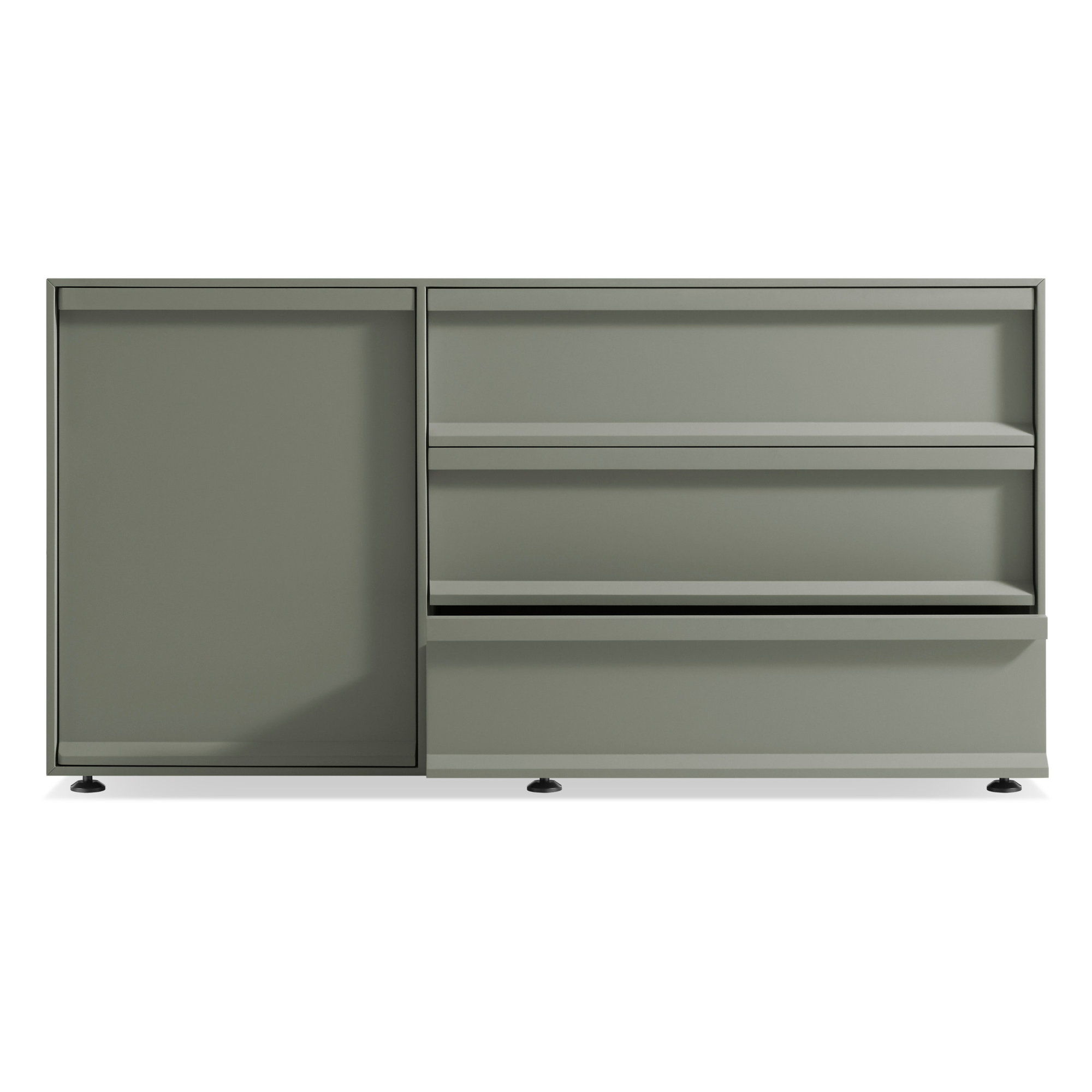 Superchoice 1 Door/3 Drawer Credenza, Gray Green