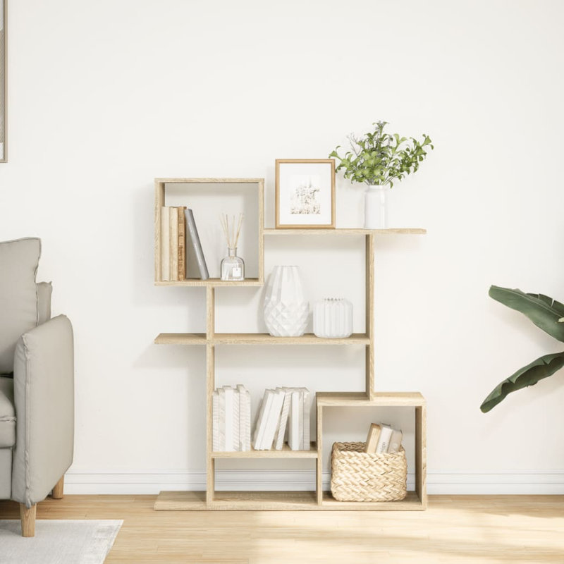 Seonna 112cm H x 92cm W Bookcase, Sonoma Oak