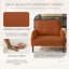 Fauteuil d'appoint en velours côtelé à assise large avec poches latérales