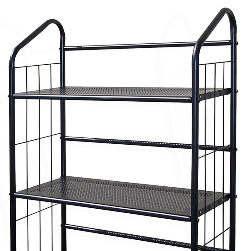 3-Tier Metal Standing Book Shelf, Living Room Shelving Unit, (3 Shelves) 37.04"H x 26.03"W x 11.06"D